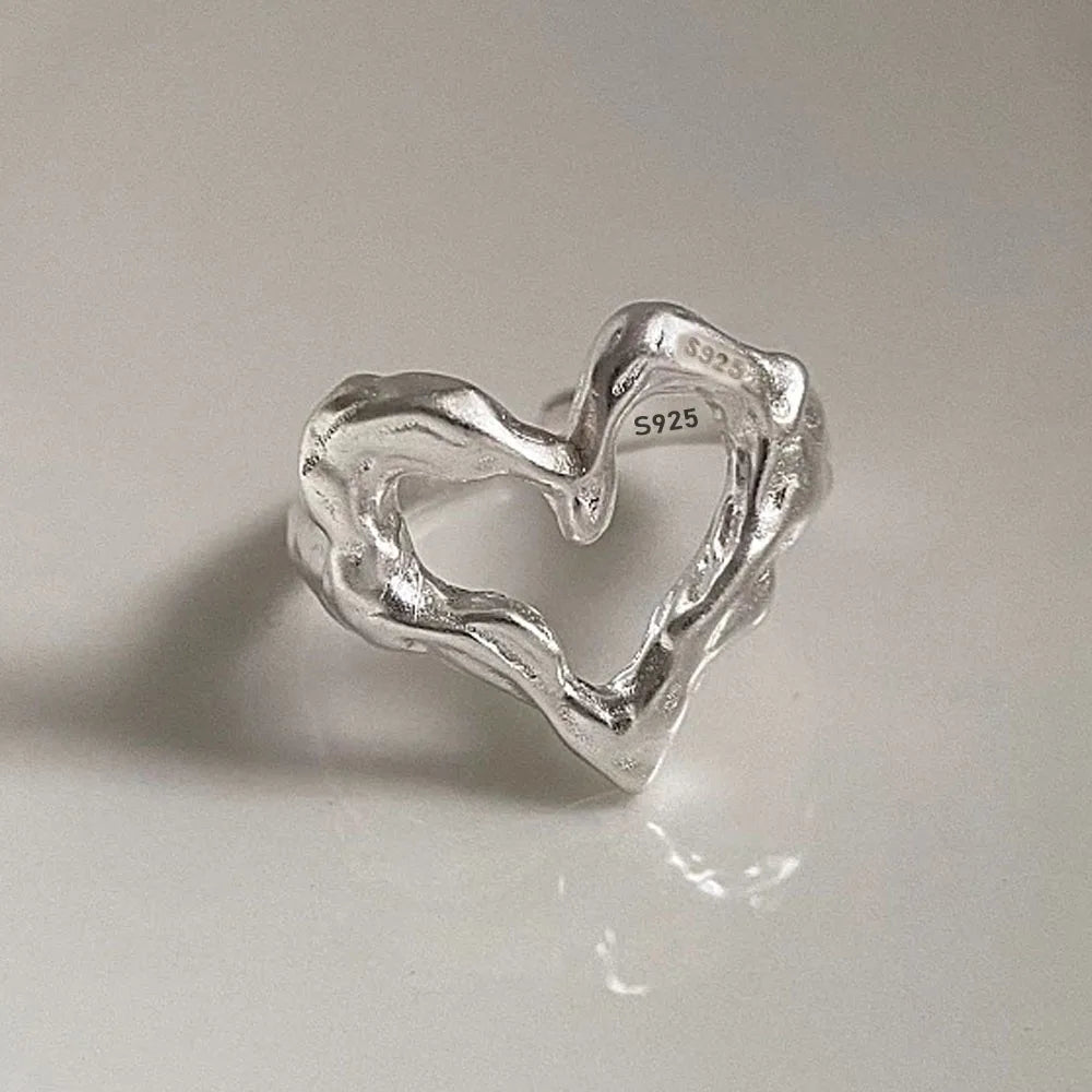 Sterling Simple Heart Silver Ring Mermaid Way