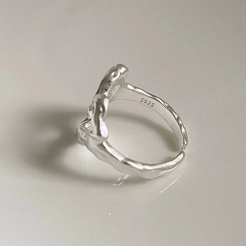 Sterling Simple Heart Silver Ring Mermaid Way