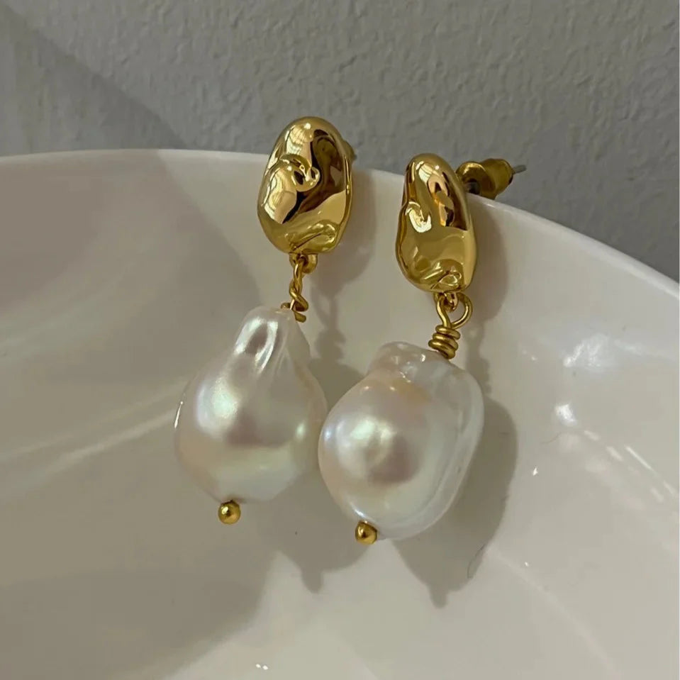 Sun Drop Pearl Pendant Earrings Mermaid Way