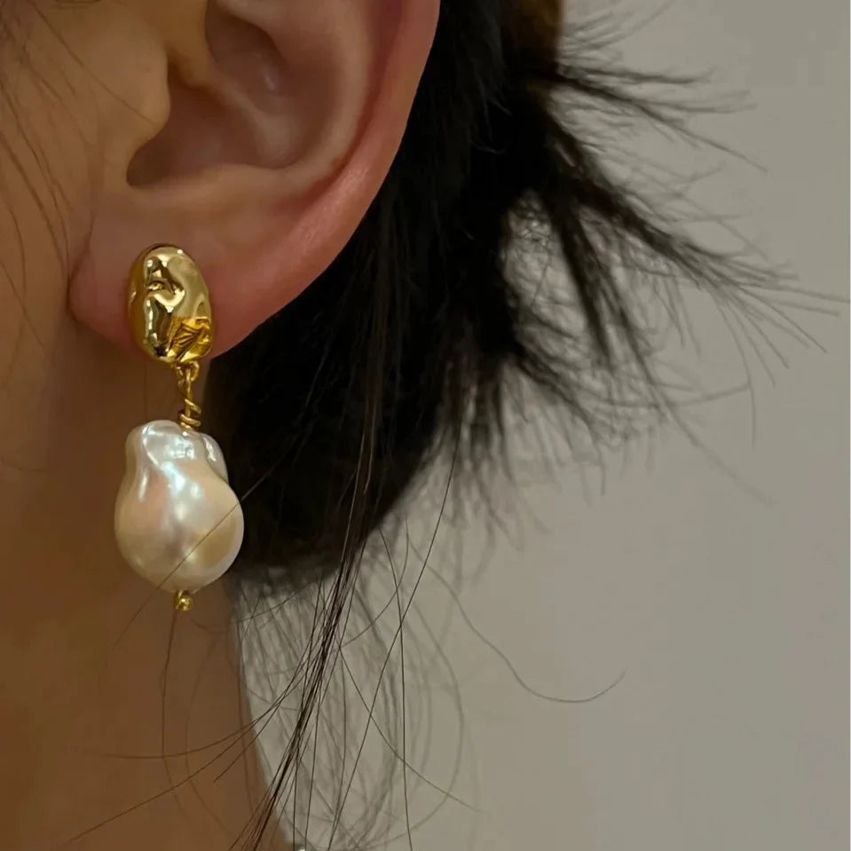 Sun Drop Pearl Pendant Earrings Mermaid Way