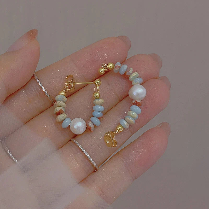 Sweet Beads Pearl Pendant Earrings Mermaid Way