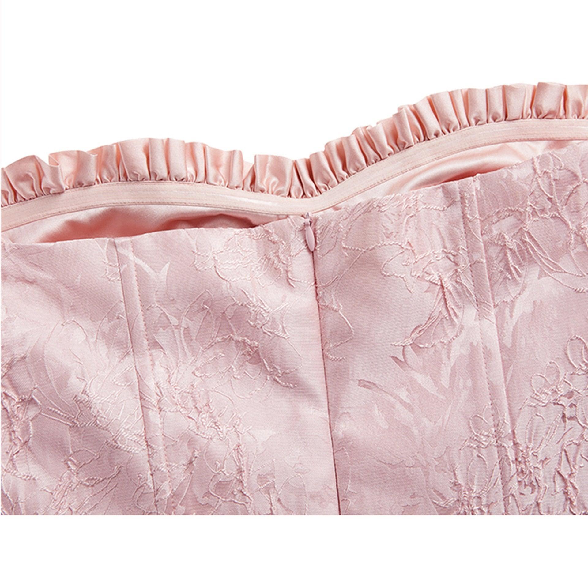 Sweet Poison Pink Off-Shoulder Corset Satin Mini Dress Sweet Poison Pink Off-Shoulder Corset Satin Mini Dress