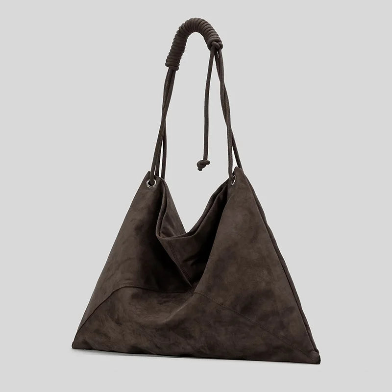 Trivora Faux Suede Shoulder Bag - Brown - Mermaid Way