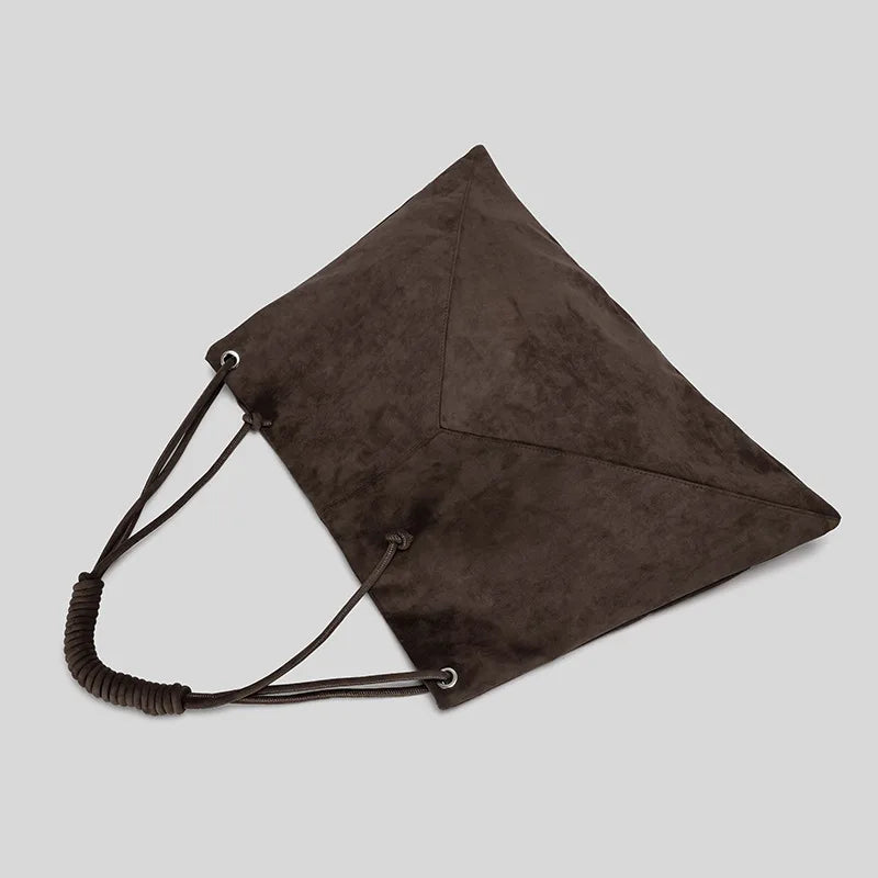 Trivora Faux Suede Shoulder Bag - Brown - Mermaid Way