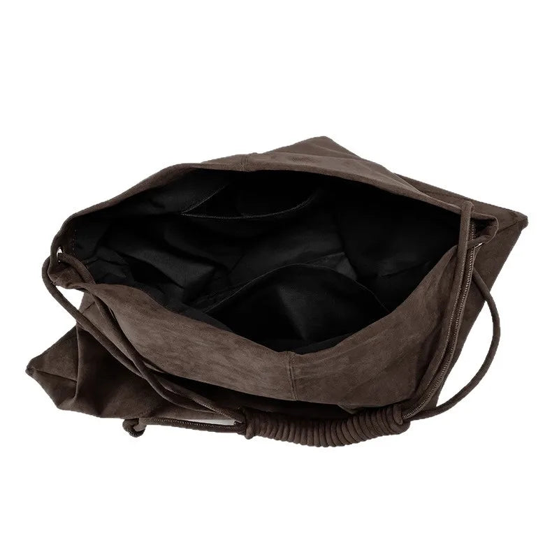 Trivora Faux Suede Shoulder Bag - Brown - Mermaid Way