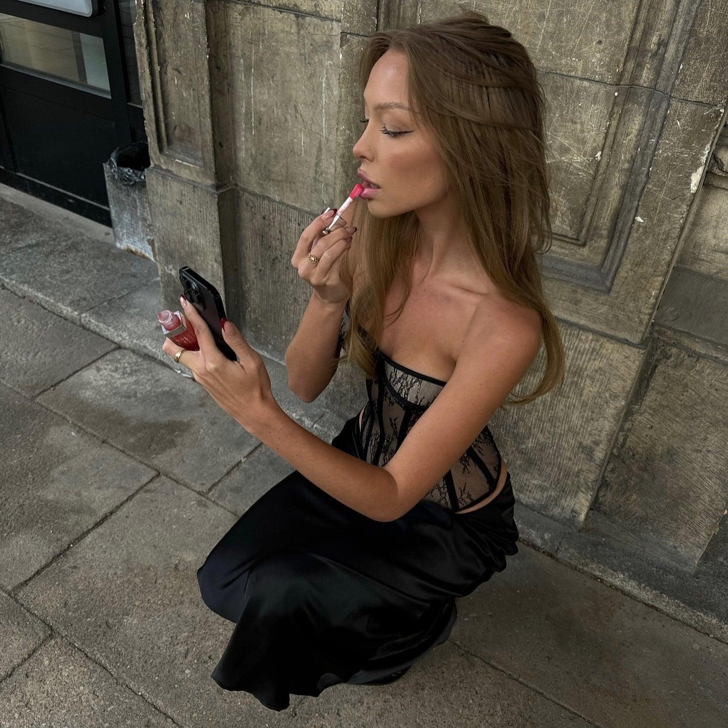 Valérie Sheer Lace Panel Corset Top Mermaid Way