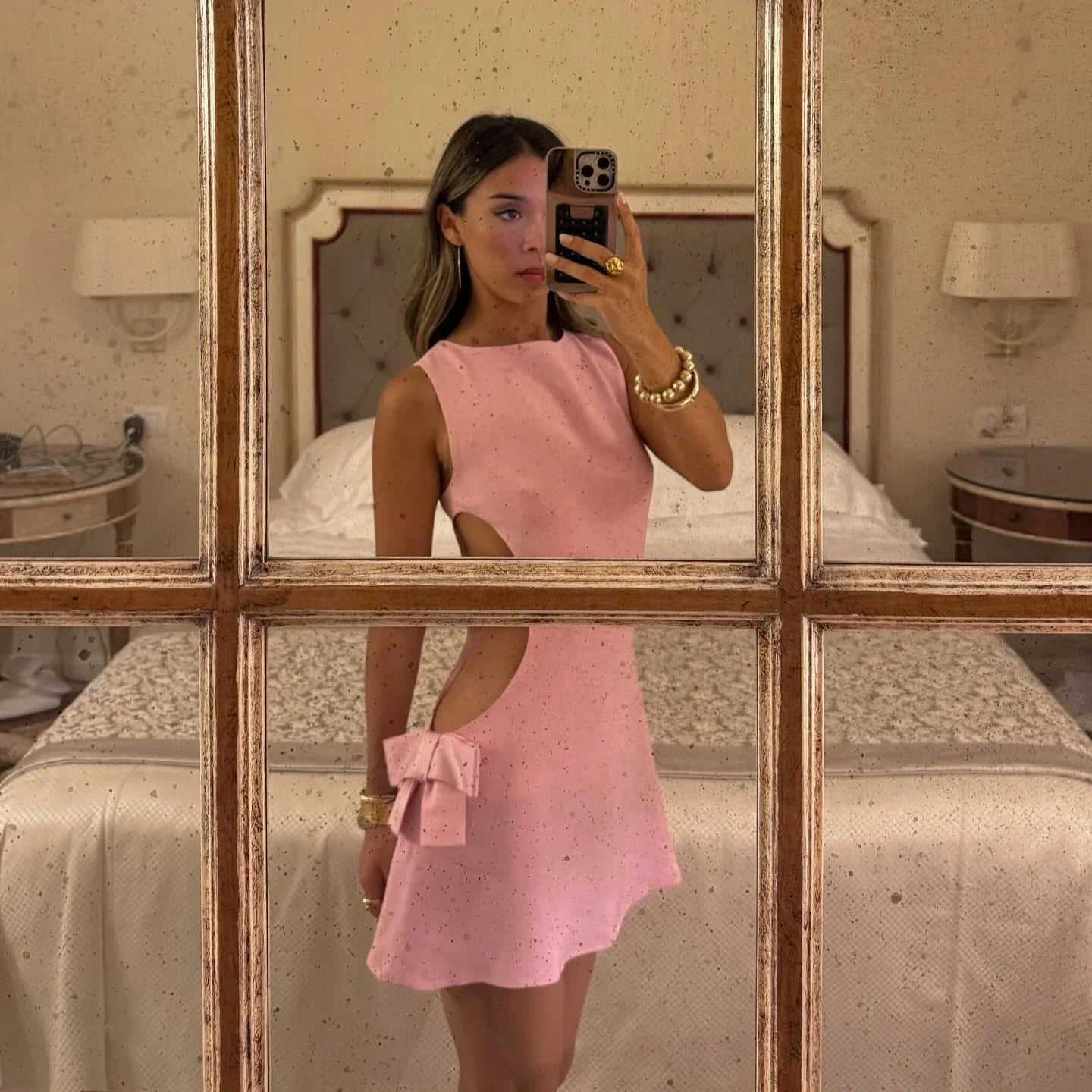 Valetta Cut Out Bow Mini Dress Mermaid Way