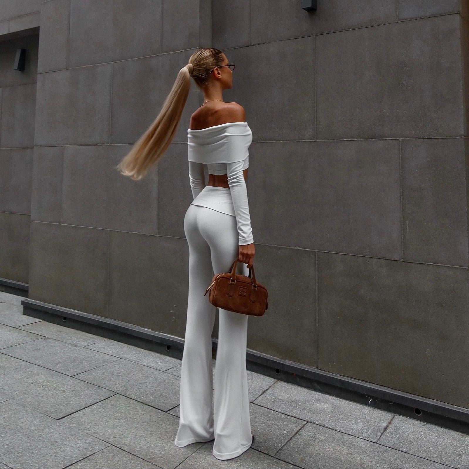 VIP Lounge Off-Shoulder Two Piece Set - White / S - Mermaid Way