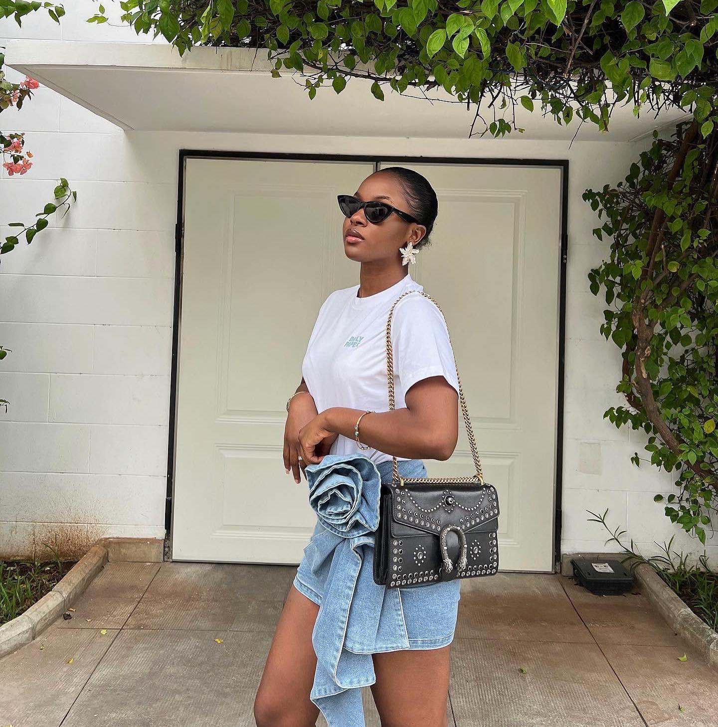 Wildflower Asymmetric Denim Mini Skirt - Denim / XS - Mermaid Way