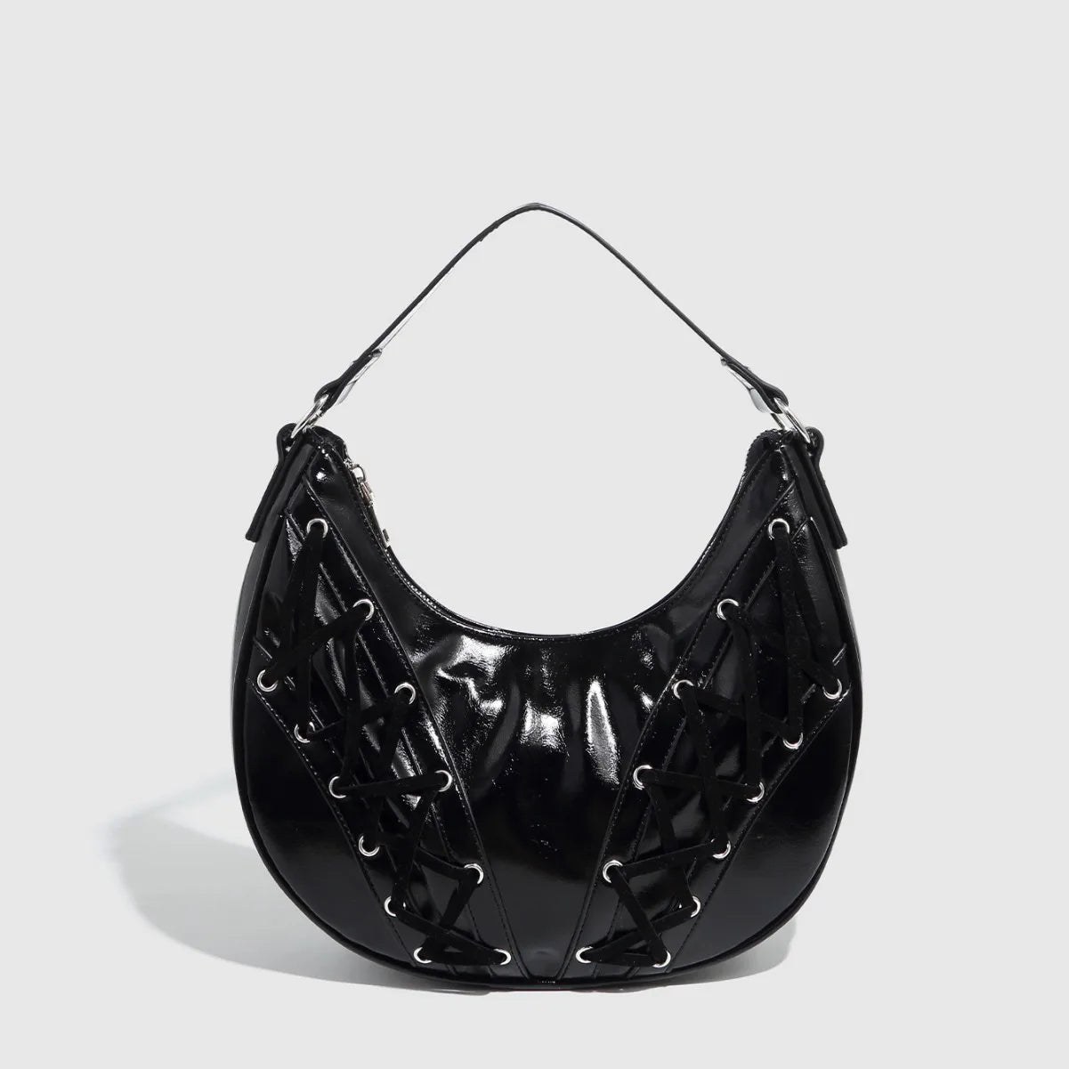 Xavera Half Moon Drawstring Bag - Black - Mermaid Way
