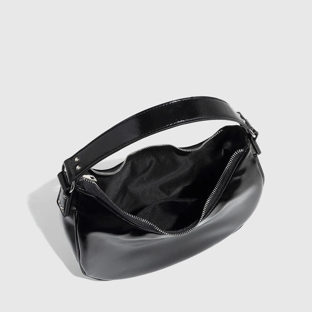 Xavera Half Moon Drawstring Bag - Black - Mermaid Way