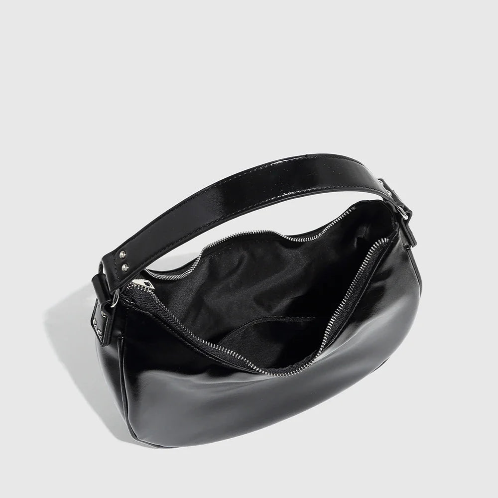 Xavera Half Moon Drawstring Bag - Black - Mermaid Way