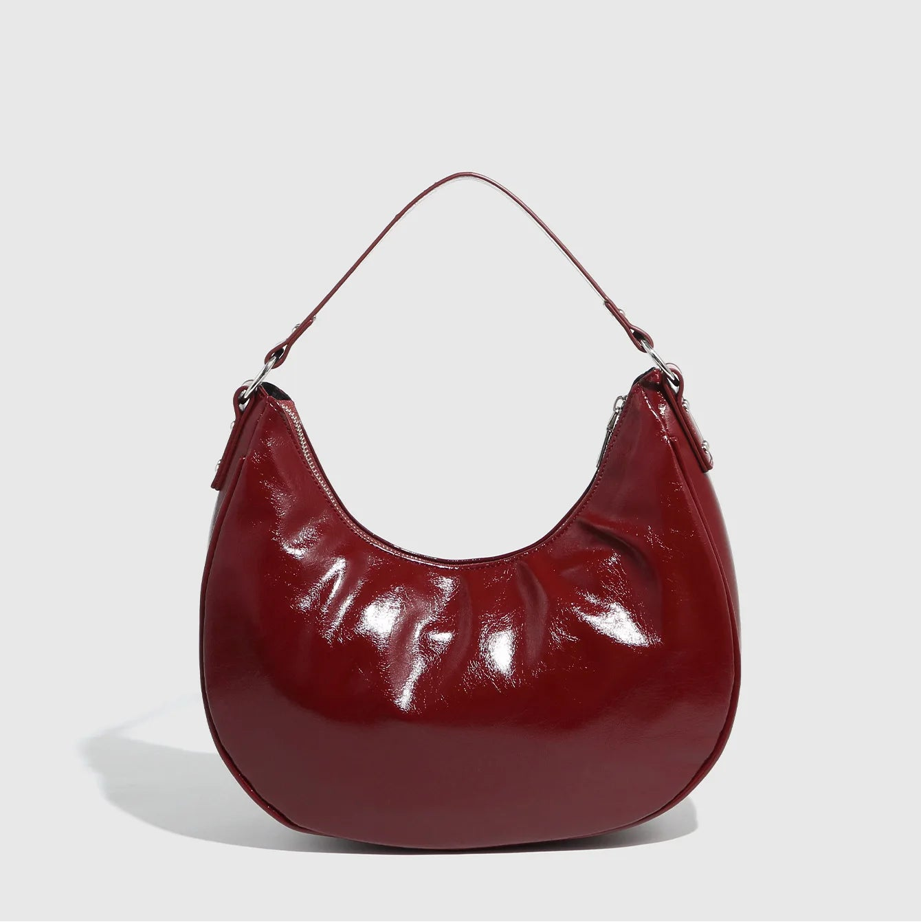 Xavera Half Moon Drawstring Bag - Burgundy - Mermaid Way