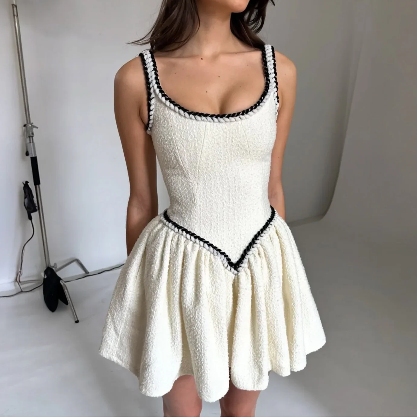 Zaria Boucle Tweed Mini Dress Mermaid Way