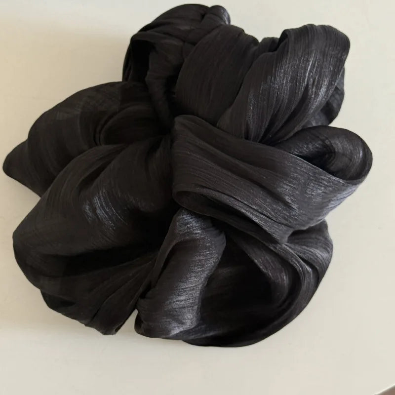 black satin scrunchie