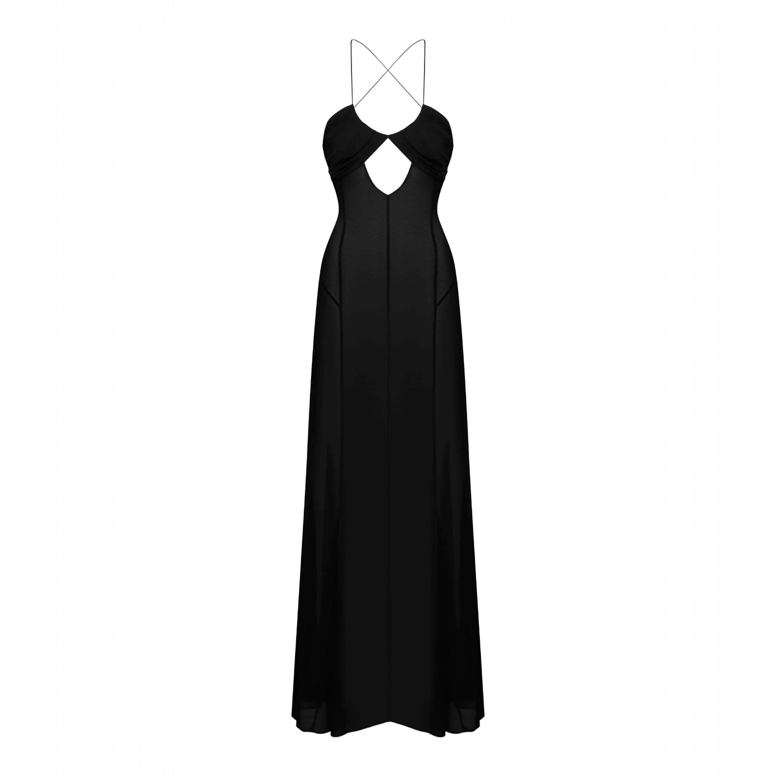 Zuma Mesh Cutout Lace Up Maxi Dress Mermaid Way