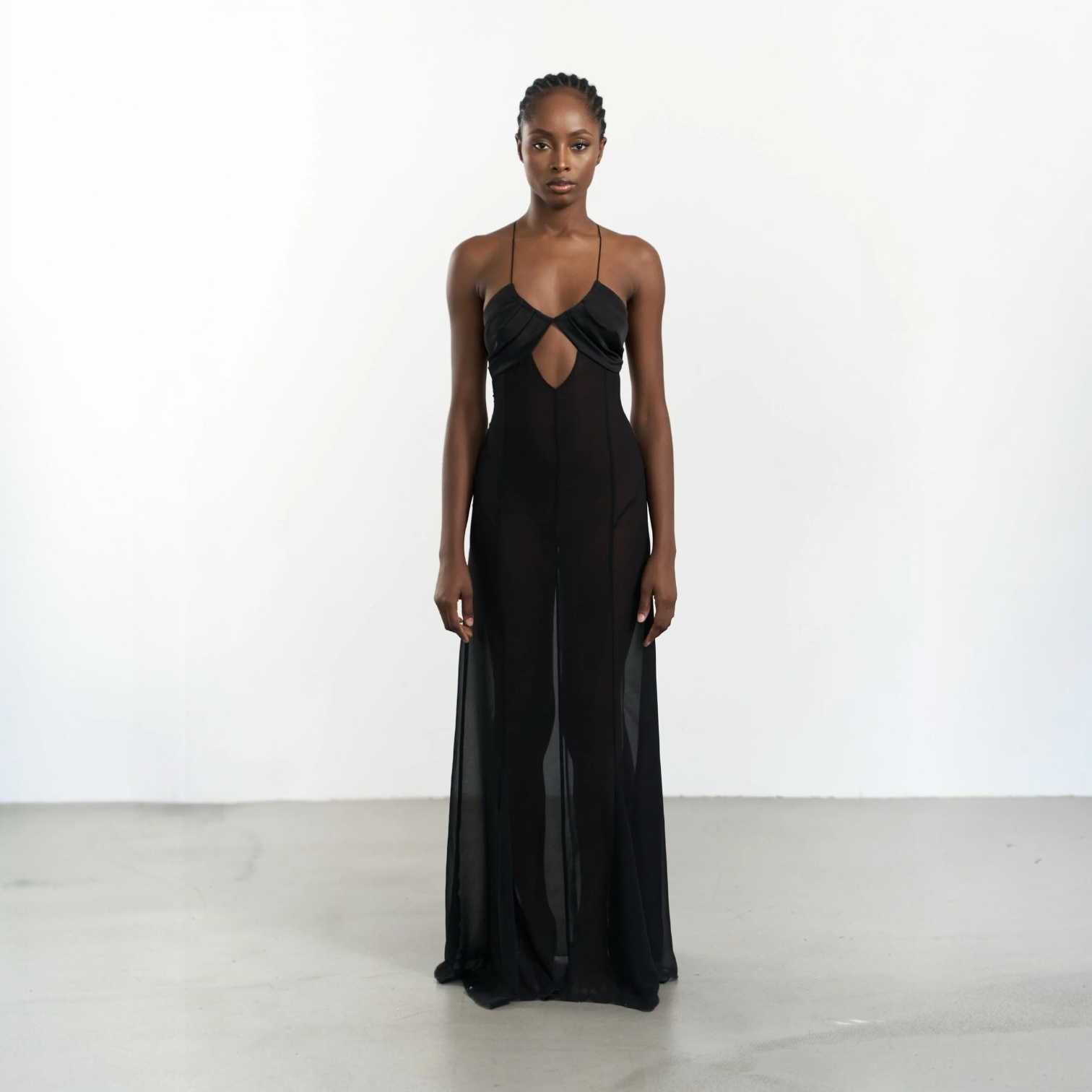 Zuma Mesh Cutout Lace Up Maxi Dress Mermaid Way