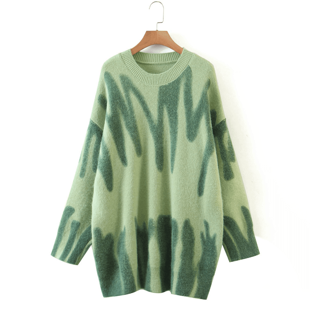 Krista Abstract Print Oversized Sweater - Shirts & Tops - Mermaid Way