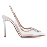 The Vogue Shiny Crystal Pointed Toe Heels - Shoes - Mermaid Way