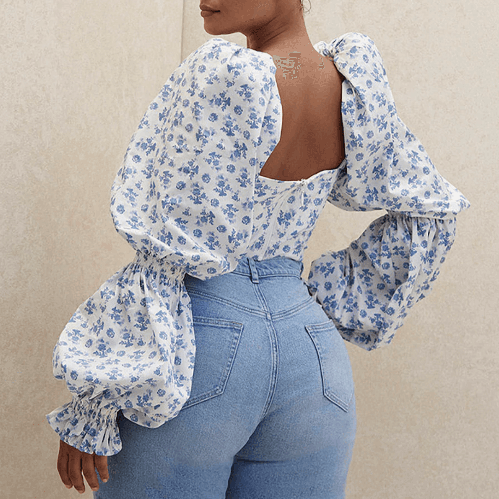 Trinity Puff Sleeve Ruched Crop Top - Shirts & Tops - Mermaid Way