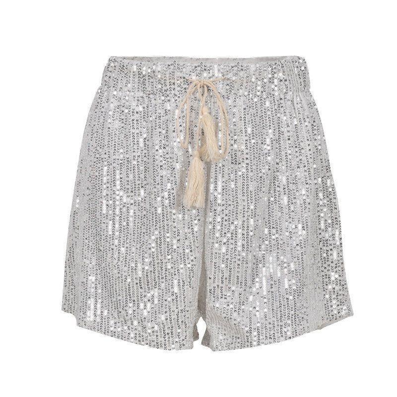 Mermaid Way 5 Seconds To Shine Sequin Shorts - Silver / S