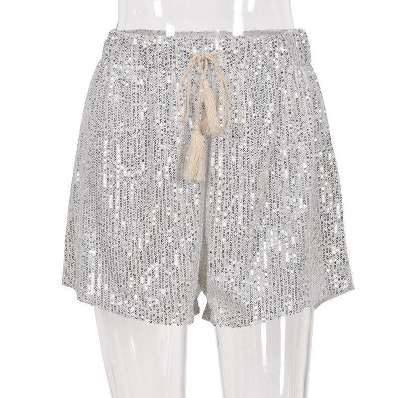 Mermaid Way 5 Seconds To Shine Sequin Shorts - Silver / S