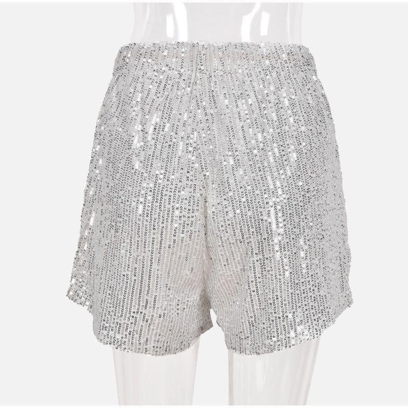 Mermaid Way 5 Seconds To Shine Sequin Shorts - Silver / S