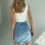 Kendall Denim Casual High Waist Mini Skirt - Mini Skirts - Mermaid Way