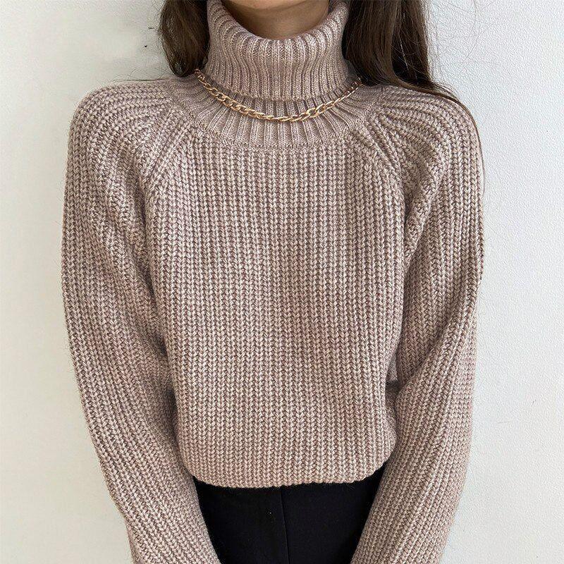 Léane Turtleneck Knitted Sweater - Shirts & Tops - Mermaid Way