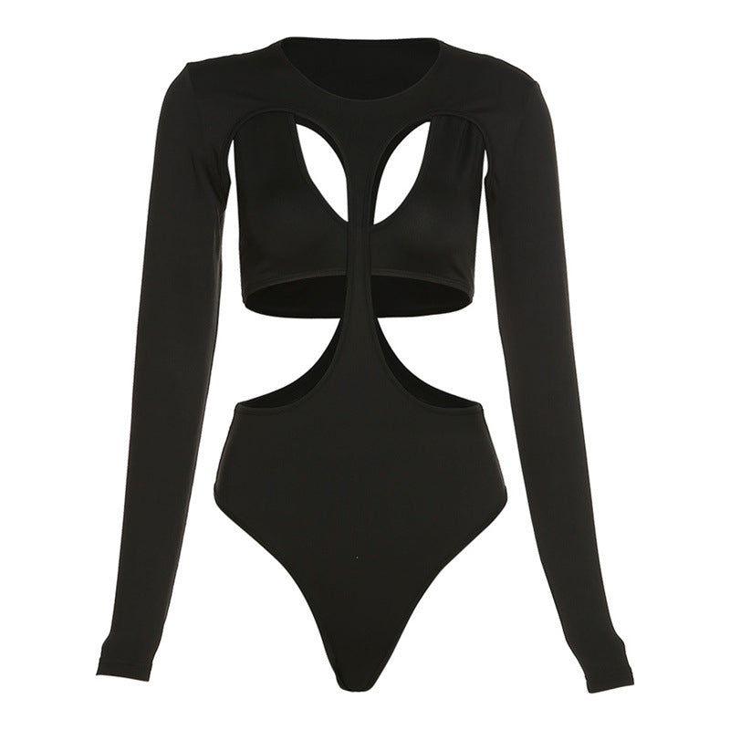 Star Power Cut Out Long Sleeve Bodysuit - One-Pieces - Mermaid Way