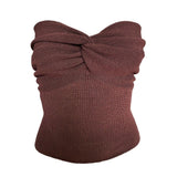 Small Treasure Ruched Twist Bandeau Knitted Top - Shirts & Tops - Mermaid Way