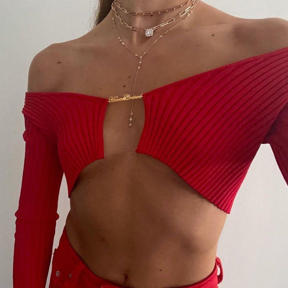 Emilia Long Sleeve Ribbed Crop Top - Shirts & Tops - Mermaid Way