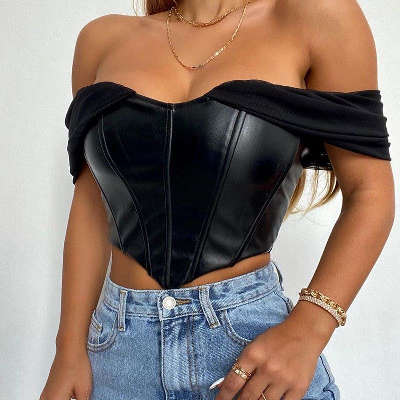 Crave Leather Off The Shoulders Corset Top - Shirts & Tops - Mermaid Way