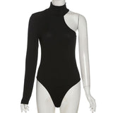 Vittorio Knitted Turtleneck One-Shoulder Bodysuit - One-Pieces - Mermaid Way