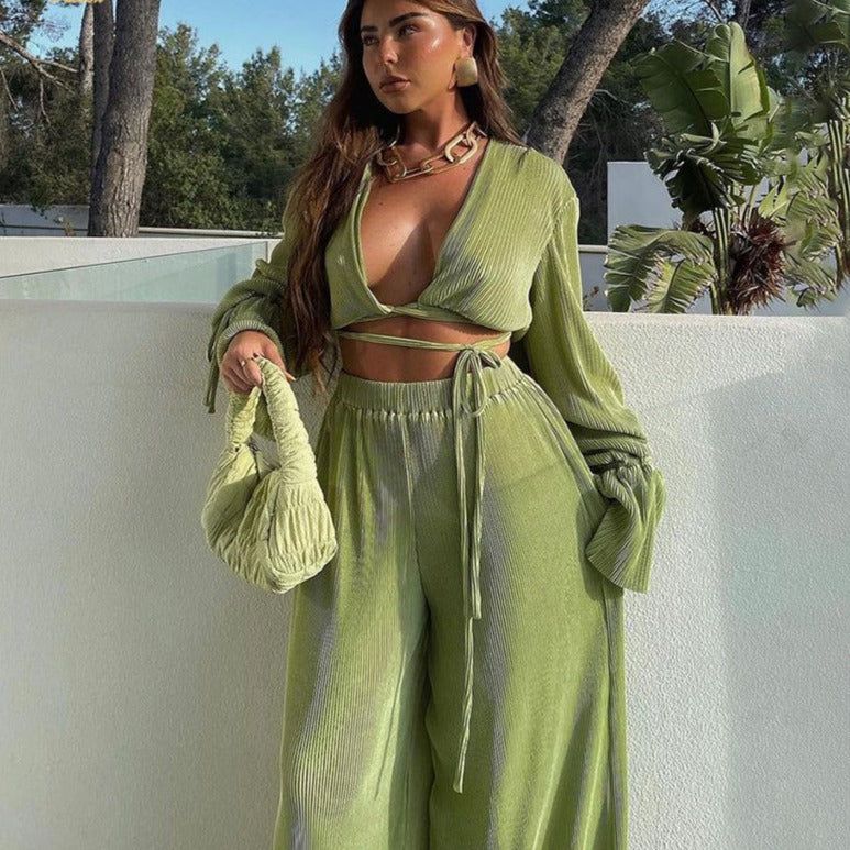 Grass Casual Loose Two-Piece Set - Outfit Sets - Mermaid Way