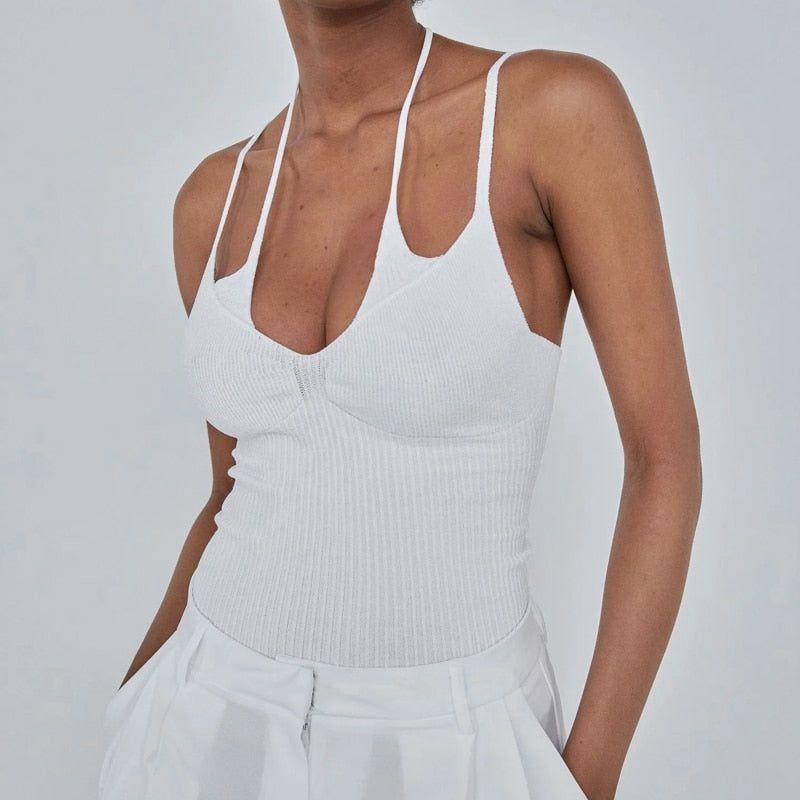 Damian Cotton Cross Halter Top - Shirts & Tops - Mermaid Way