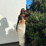 Emilia Long Sleeve Ribbed Crop Top - Shirts & Tops - Mermaid Way