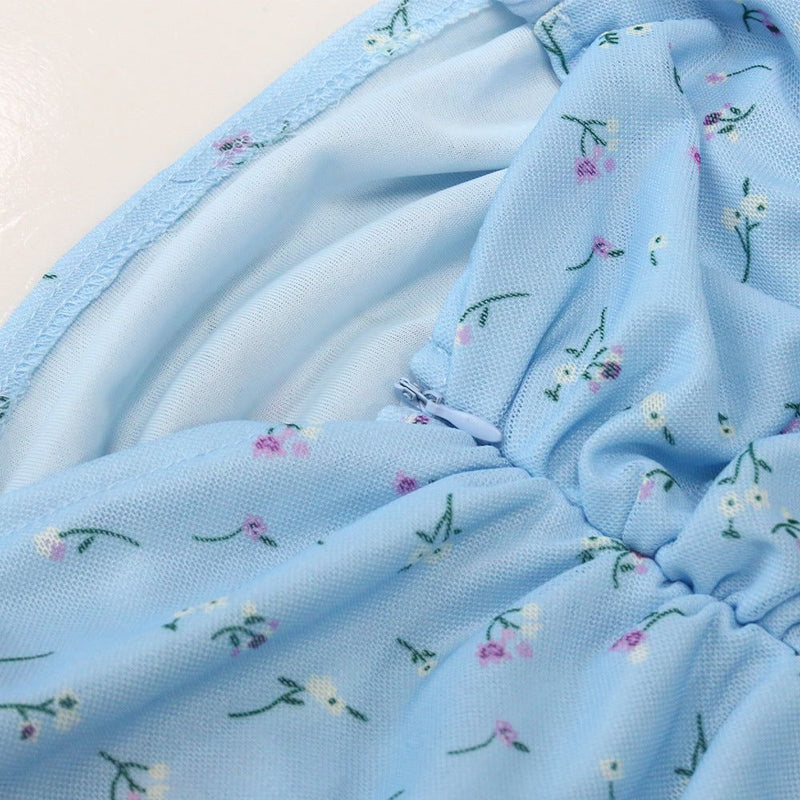 Belleza Puff Mesh Sleeve Floral Mini Dress - Dresses - Mermaid Way