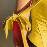 Primrose Tie Shoulder Curved Hem Satin Corset Top - Outfit Sets - Mermaid Way