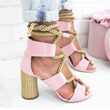 Sun Charming Lace Up Gladiator Sandals - Shoes - Mermaid Way