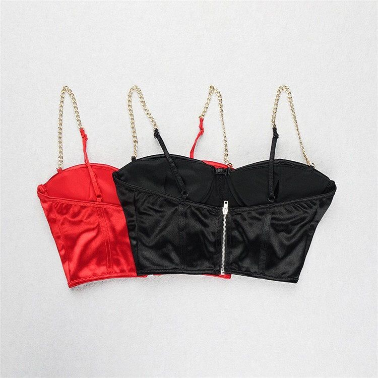 Satin Corset Crop Top