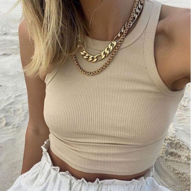 Avery Cotton Ribbed Crop Top - Shirts & Tops - Mermaid Way