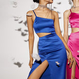 Caprice High Split Satin Maxi Dress - Dresses - Mermaid Way