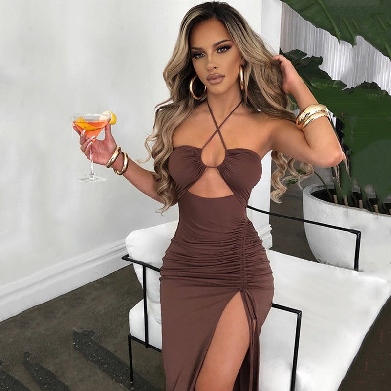 Halter Cleavage Dress