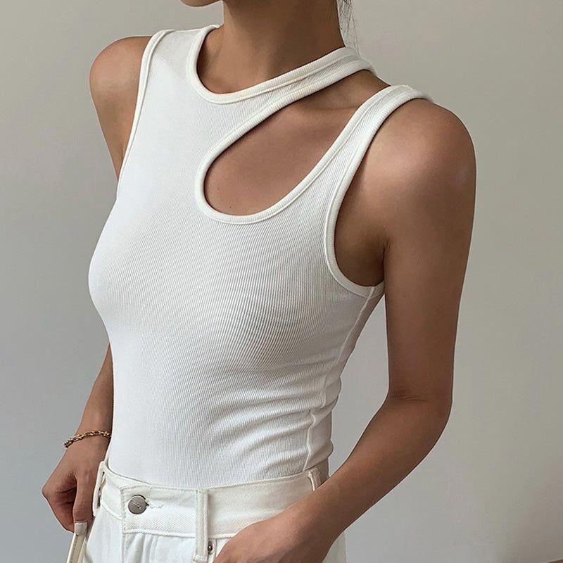 Forbidden Asymmetric Cut Out Top - Shirts & Tops - Mermaid Way