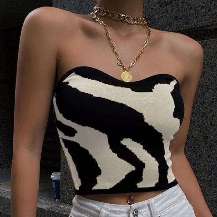 Be Mine Animal Print Crop Top - Shirts & Tops - Mermaid Way