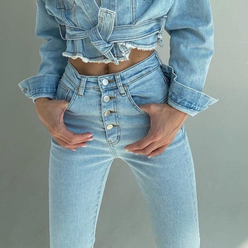 Candice Casual High Waist Jeans - Pants - Mermaid Way
