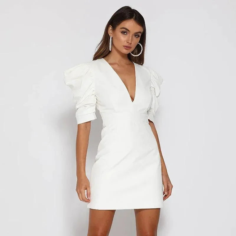 gray cocktail dress for wedding Luxury 3D Flower Long Sleeves Evening Dresses Party SS353 Burgundy / 16 Color:IVORY LUSTER SATIN 117 cm Length from Fall 2021 Asymmetric Cutout Minidress by