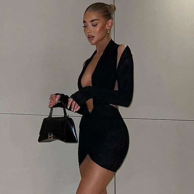 Backup Backless Party Mini Dress - Sleek Black Partywear Backup Backless Party Mini Dress - Sleek Black Partywear