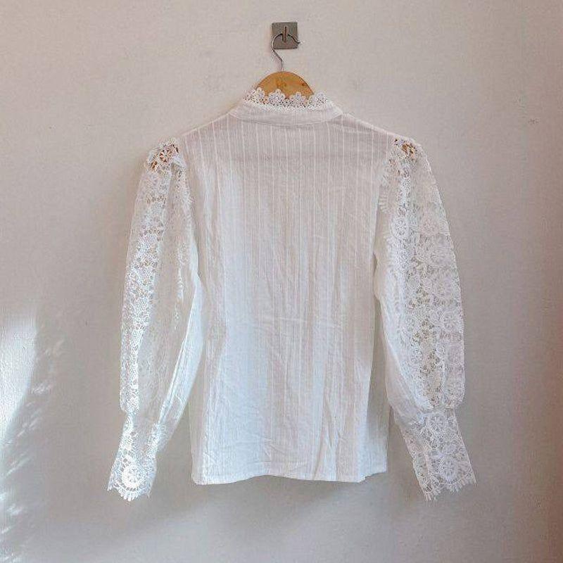 Blooms Love Lace Long Sleeve Blouse - White / S - Mermaid Way